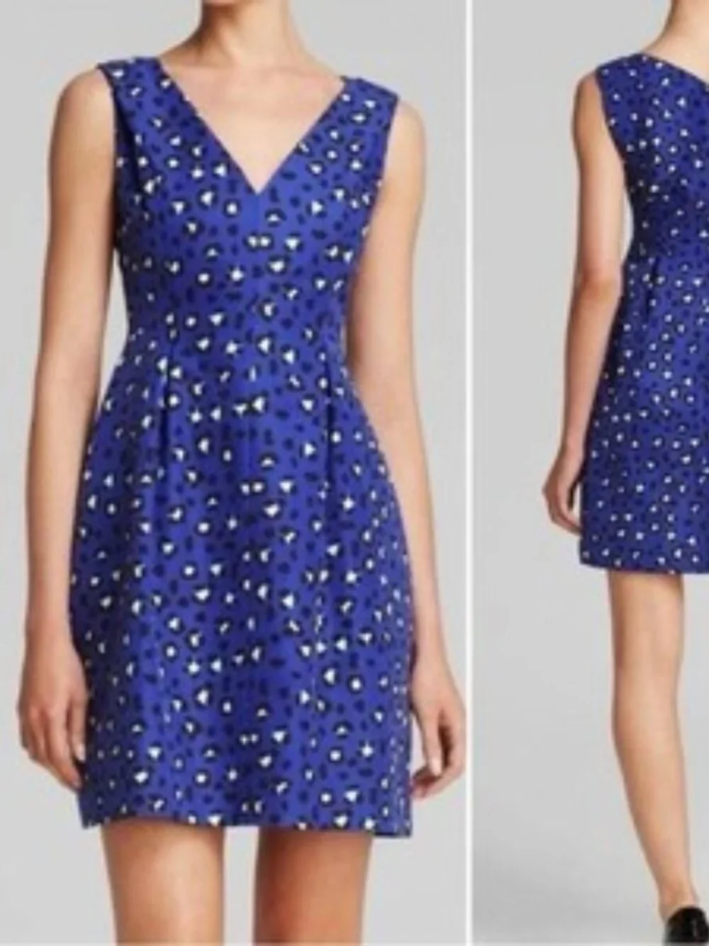 Kate Spade Dawson Dress Cyber Cheetah Midi Fit N Flare Blue Plus Size 14